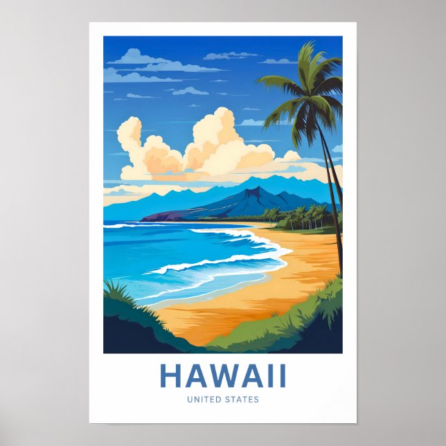 Havaí, Estados Unidos, Viagem Impressão (Frente)