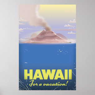 Havaí para umas férias! poster viagens vintage