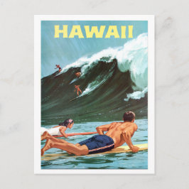 Havaí, surfe, onda grande, cartão postal de viagem