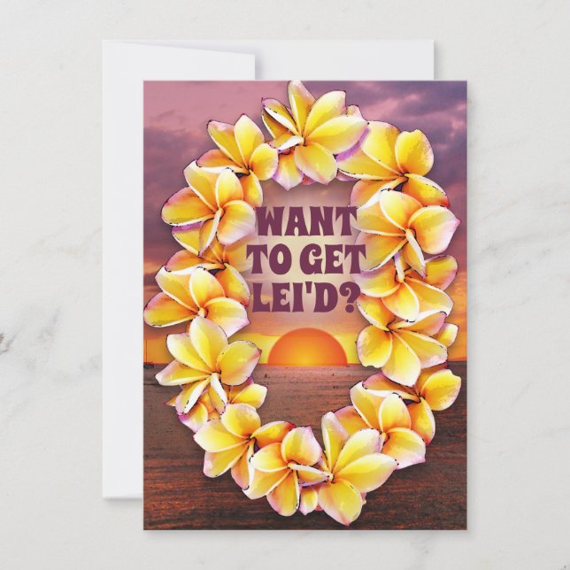 Havaiano Luau (texto personalizável) (Frente)