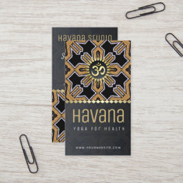 Havana Yoga Studio Black Dourada Cartão de visita