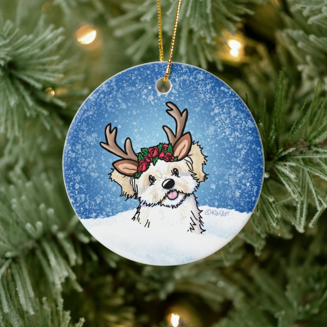 Havanese Reindeer Enfeites de natal (Árvore)