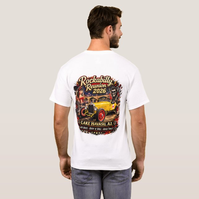 Havasu Rockabilly Reunion 2026 T-Shirt (Parte Traseira Completa)