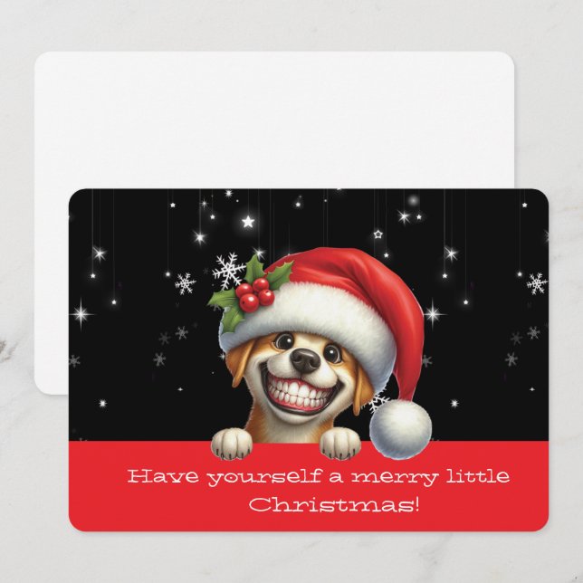 Have Yourself  Merry Little Christmas Grinning Dog (Frente/Verso)