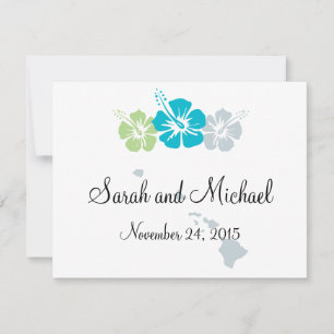 Hawaii e Hibiscus Flower Favor Tag