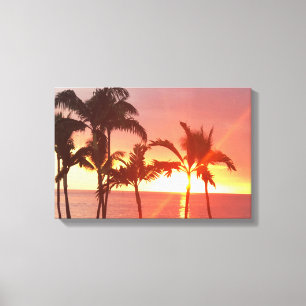 Hawaii Sunset Photo Designed Canvas