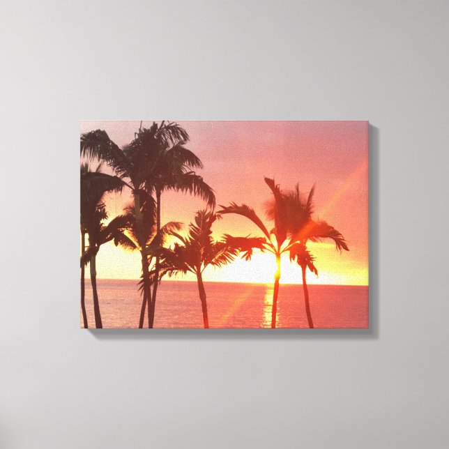 Hawaii Sunset Photo Designed Canvas (Frente)