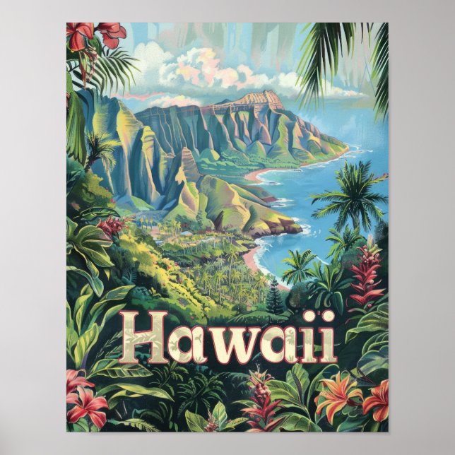 Hawaii Trave Poster Art Poster (Frente)