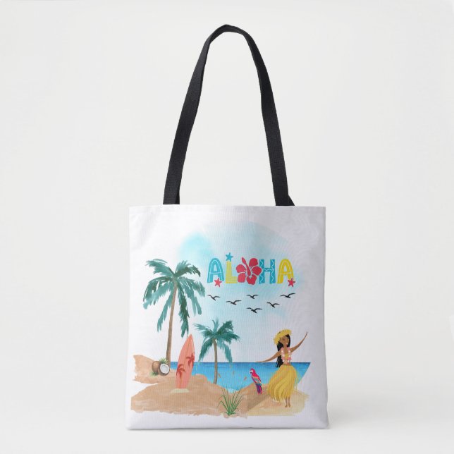 Hawaiian Aloha Vibes Tote Bag (Frente)