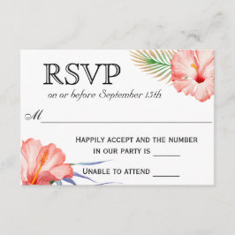 Hawaiian Luau Tropical Floral Weding RSVP