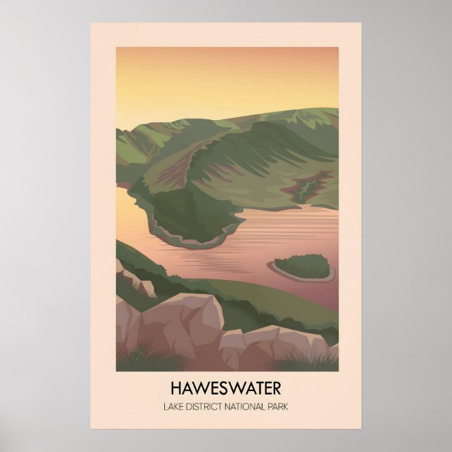 Haweswater Lake District Travel Poster (Frente)