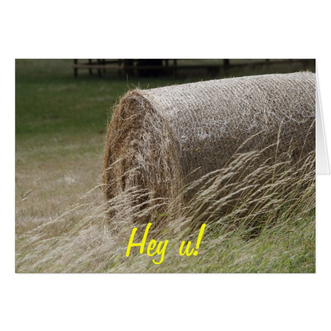 Hay Bales com cartão de Dia de as mães. (Frente Horizontal)