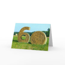 Hay! Feliz 60º!" cartão de saudação com Hay Bales