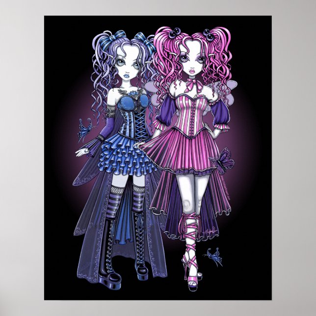 Haylee & Maegan Gothic Fairies Poster (Frente)