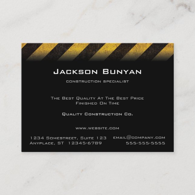 Hazard Stripes Chubby Cartões de visitas (Frente)