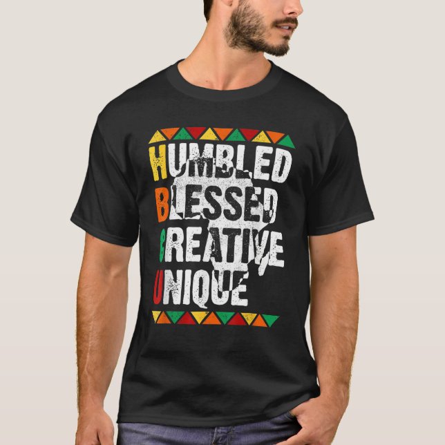 HBCU Humbled Blessed Creative Unique T-Shirt Histo (Frente)