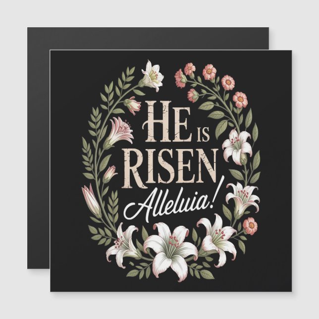 He Is Risen Alleluia Floral Christian Easter (Frente/Verso)
