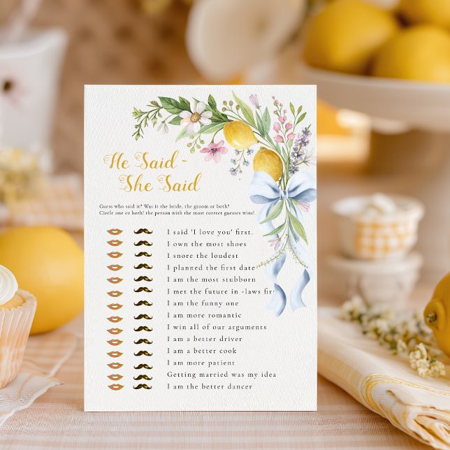 He Said She Said Bridal Shower Game | Main Squeeze (Criador carregado)