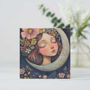 Headdress Floral & Crescent Moon