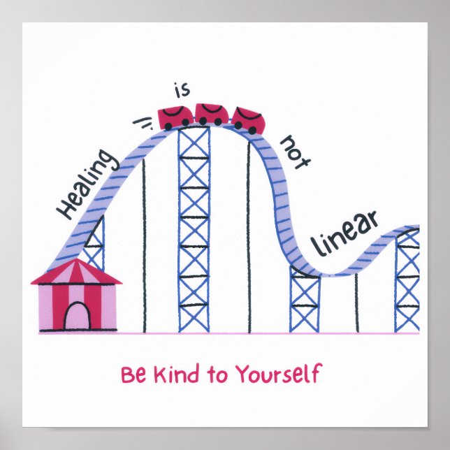 'Healing Isn't Linear' Health Awareness Poster  (Frente)