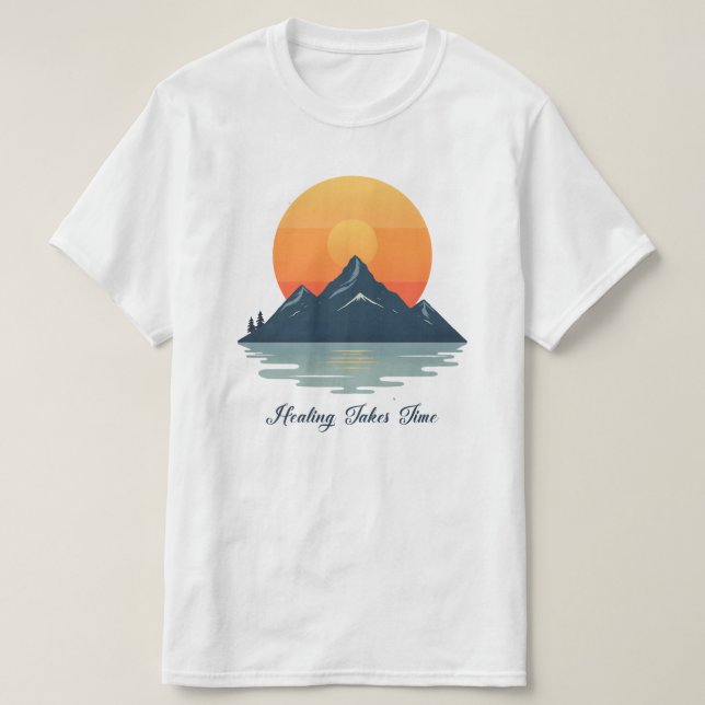 Healing Takes Time" Script Font T-Shirt | Minimali (Frente do Design)