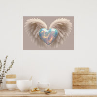 *~*~ Heart Angel Wings AP78 Flash Opal Poster