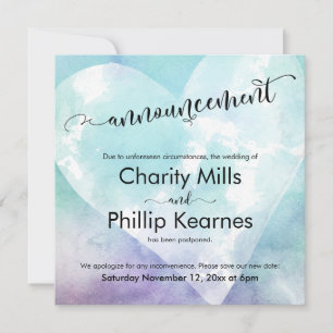 Heart Aqua Purple adiou o anúncio de casamento