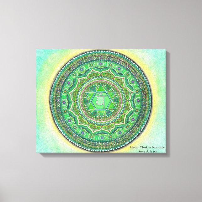 Heart Chakra Mandala Canvas Art (Frente)