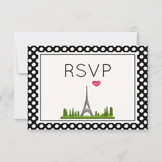 Heart Paris com RSVP de Torre Eiffel (Frente)