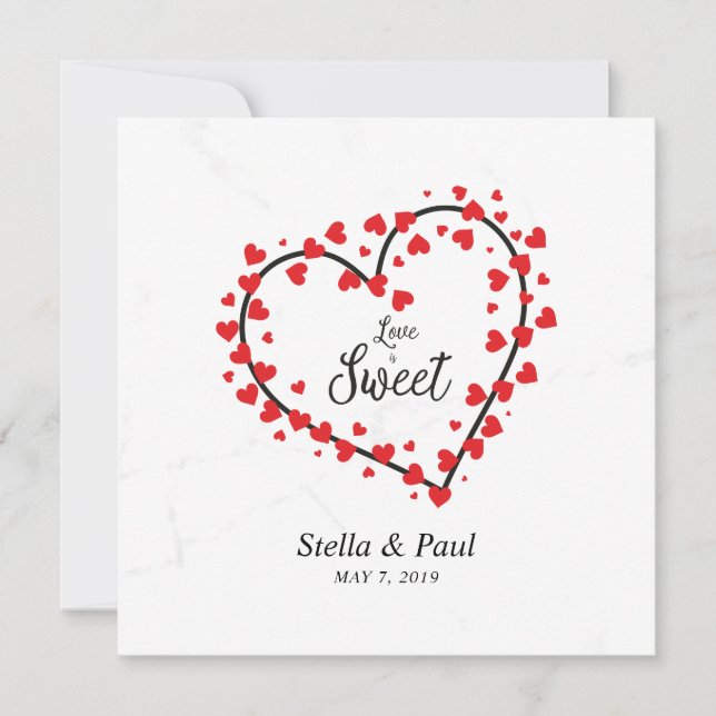 Heart with Hearts Love is Sweet Quote Design (Frente)
