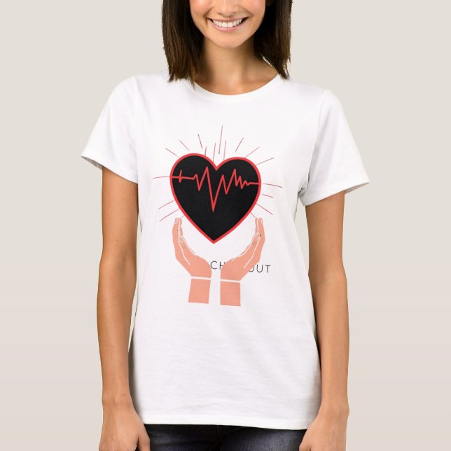 Heartbeat in Hands Nurse T-Shirt (Frente)