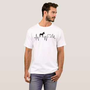 Heartbeat Line and Love with Donkey T-shirt