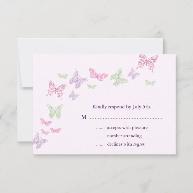 Heart's a Flutter RSVP (lilac) (Frente)