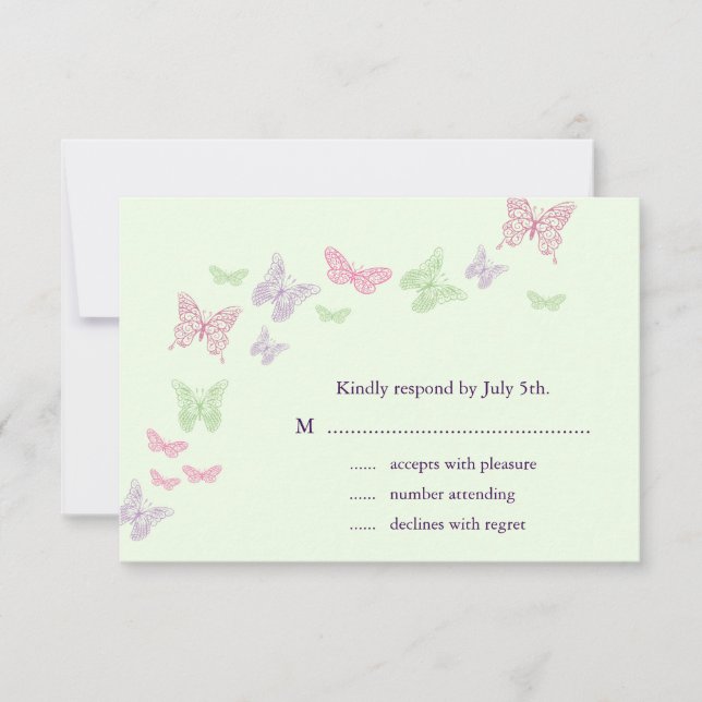 Heart's a Flutter RSVP (verde) (Frente)