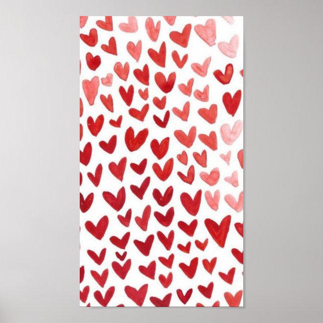 hearts poster red and white  (Frente)
