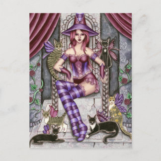 Heather - Cartão Postal da Bruxa Gótica do Gato