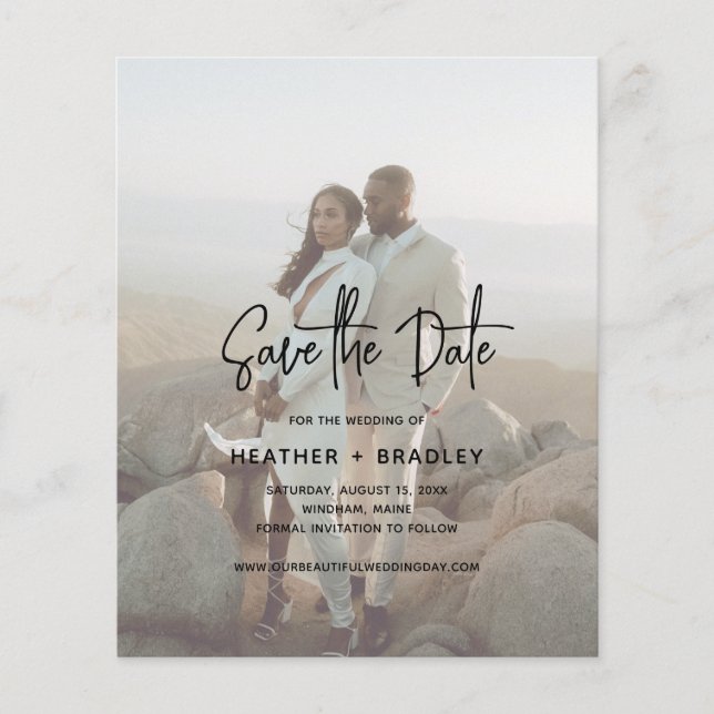 Heather Modern Budget Weding Date (Frente)