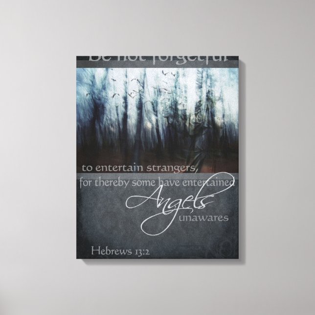 Hebraico - Canvas de anjo de citação 13:2 (Frente)