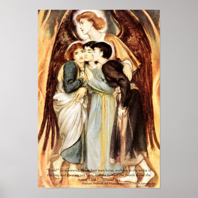 Hebrew Boys Fiery Furnace, Impressão de Escritura  (Frente)