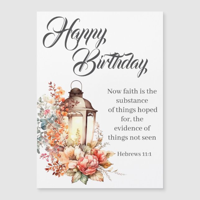 Hebrews 11:1 Christian Birthday Wishes (Frente)
