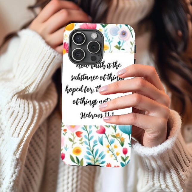 Hebrews 11:1 iPhone 15  Pro Case (Personalize this cute Hebrews 11:1 iPhone case. )