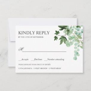 Hedera   Ivy Folha WEDDING RSVP — ESCOLHA DE REFEI