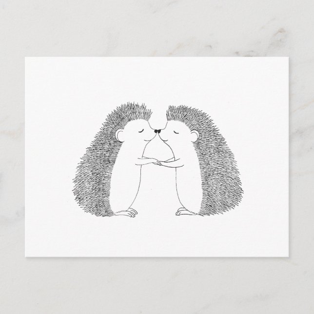 Hedgehog Cute Amo Você Postar Cartão (Frente)