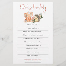 Hedgehog Elephant deseja Chá de fraldas