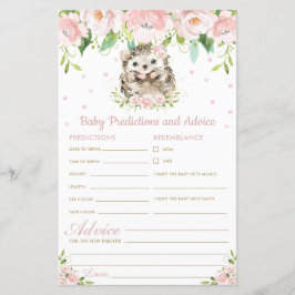 Hedgehog Floral Baby Predictions & Advice Chá
