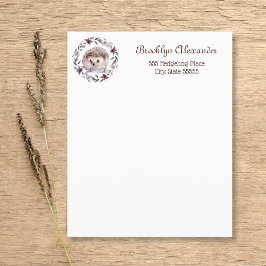 Hedgehog Watercolor Wreath Botanical Cute Pessoal