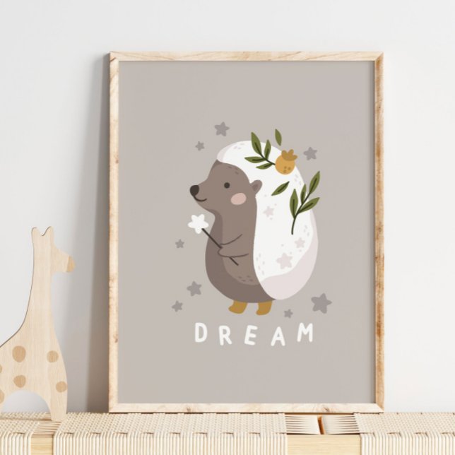 Hedgehog Woodland Animal Dream Poster | Impressão  (Criador carregado)