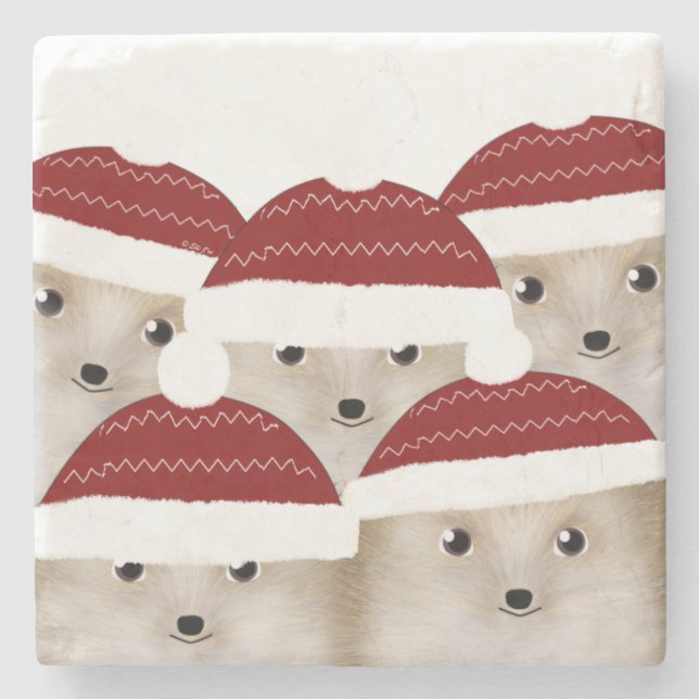 Hedgehogs Porta copos de pedra (Frente)