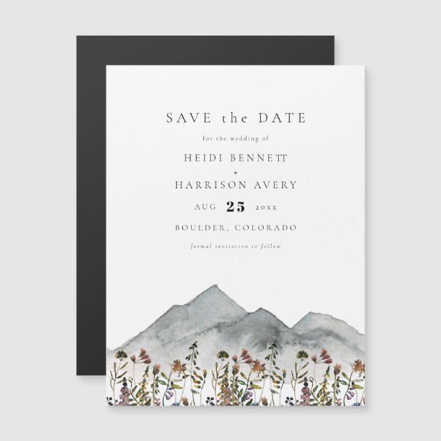 HEIDI Boho Mountain Wildflower Save Data Magnet (Frente/Verso)