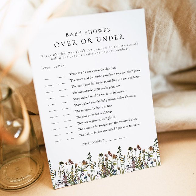 HEIDI Boho Wildflower sob ou sobre cartão de bebê (Criador carregado)